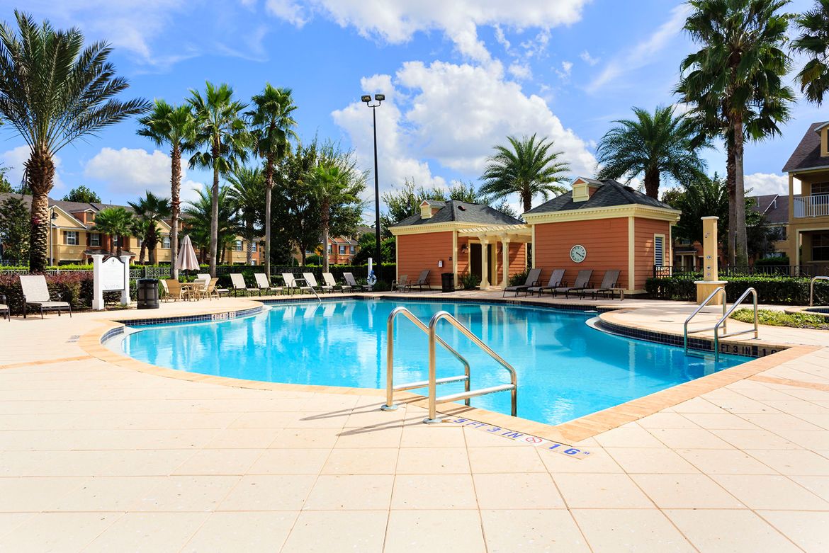 Carriage Pointe Pool with loungers