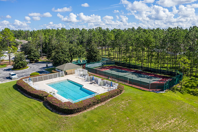 Aerial of Pool and Tennis